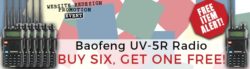 Baofeng UV-5R special - buy 6, get one FREE!