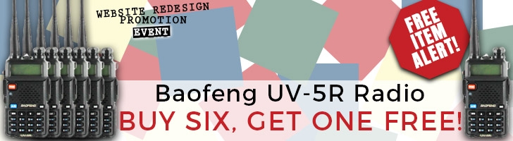 Buy 6 Baofeng UV-5R radios, get 1 free!